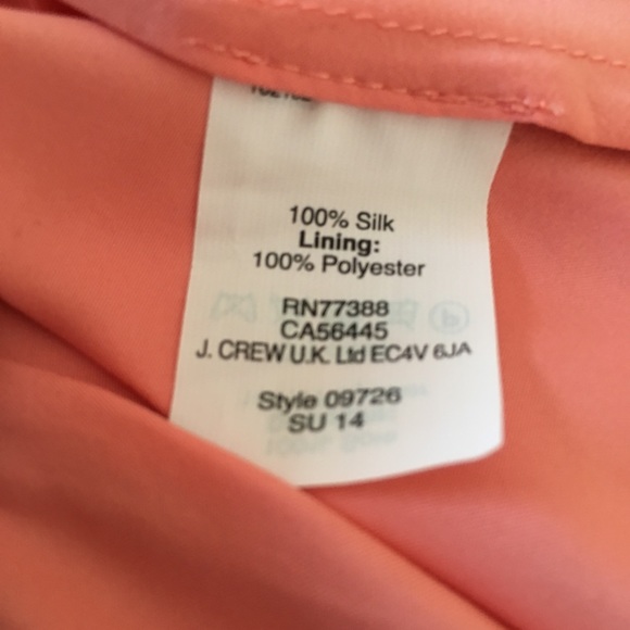 J Crew Coral Clara Dress in Silk Chiffon - Picture 5 of 5